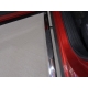 Пороги труба овальная с накладками 75х42 мм ТСС для Mazda CX-9 2017-2021