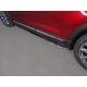 Пороги овальные гнутые с накладкой 75х42 мм ТСС для Mazda CX-9 2017-2021