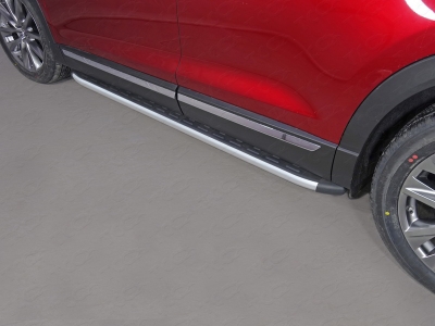 Пороги алюминиевые с накладкой ТСС для Mazda CX-9 № MAZCX917-23AL
