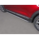 Пороги алюминиевые с накладкой ТСС серые для Mazda CX-9 2017-2021