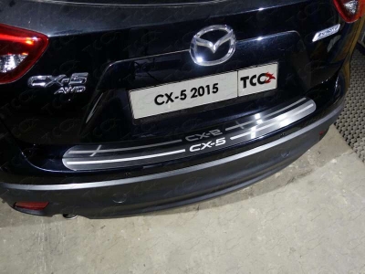 Накладка на задний бампер лист шлифованный надпись CX-5 ТСС для Mazda CX-5 2015-2021