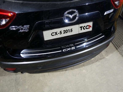 Накладка на задний бампер зеркальный лист надпись CX-5 ТСС для Mazda CX-5 2015-2021