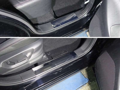 Накладки на пластиковые пороги зеркальный лист для Mazda CX-5 № MAZCX515-35