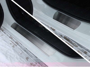 Накладки на пороги шлифованный лист  для Mazda 6 № MAZ615-04
