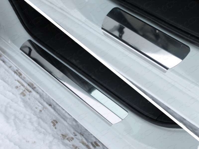 Накладки на пороги зеркальный лист ТСС для Mazda 6 2015-2021