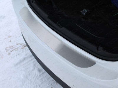 Накладка на задний бампер шлифованный лист ТСС для Mazda 6 2015-2021