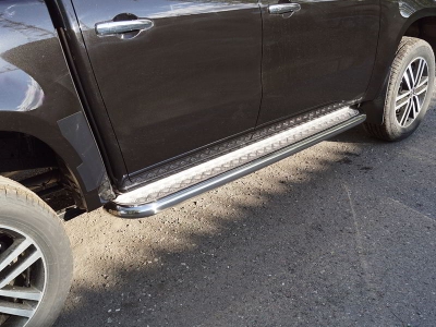 Пороги с площадкой алюминиевый лист 60 мм для Mercedes-Benz X-Class № MERXCL18-13
