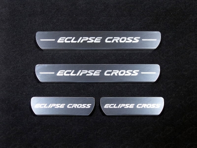 Накладки на пороги лист шлифованный надпись Eclipse Cross 4 шт ТСС для Mitsubishi Eclipse Cross 2018-2021
