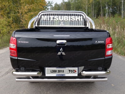 Защита кузова и заднего стекла 75х42 мм ТСС для Mitsubishi L200 2015-2019