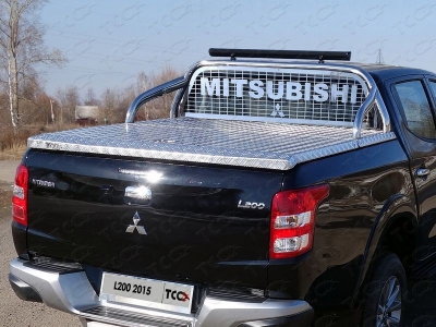 Защита кузова и заднего стекла 75х42 мм со светодиодной фарой для крышки для Mitsubishi L200 № MITL20019-26