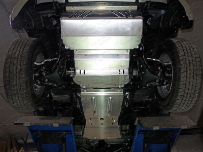 Защиты комплект алюминий 4 мм радиатор, картер, кпп, рк, бак для МКПП ТСС для Mitsubishi L200 2015-н.в.