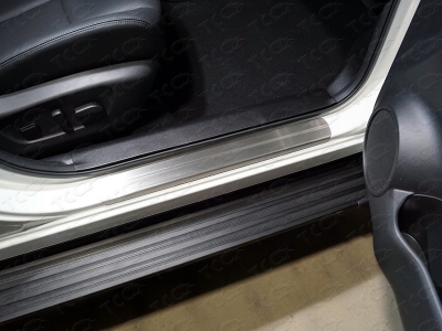 Накладки на пороги шлифованный лист 4 штуки ТСС для Nissan Qashqai 2019-2021