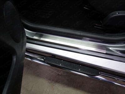 Накладки на пороги шлифованный лист 2 шт для Nissan Terrano № NISTER14-31