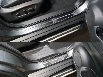 Накладки на пороги зеркальный лист 4 штуки для Nissan X-Trail T32 № NISXTR18-01