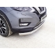 Защита передняя овальная 75х42 мм ТСС для Nissan X-Trail T32 2018-2021