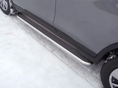 Пороги с площадкой нержавеющий лист 42 мм для Nissan X-Trail T32 № NISXTR18-27