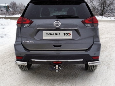 Защита задняя уголки овальные 75х42 мм ТСС для Nissan X-Trail T32 2018-2021
