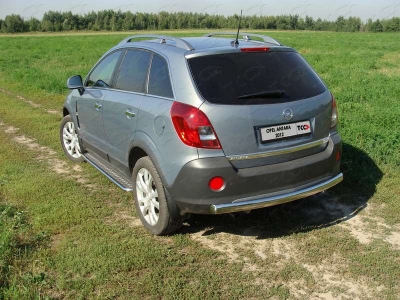 Пороги с площадкой алюминиевый лист 42 мм ТСС для Opel Antara 2010-2017