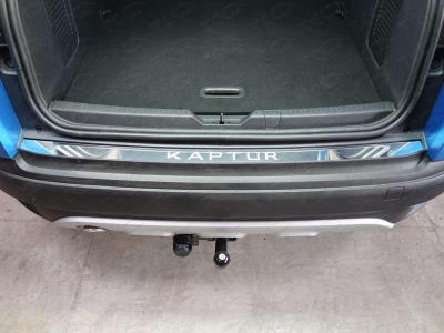 Накладка на задний бампер зеркальный лист надпись Kaptur для Renault Kaptur № RENKAP16-12