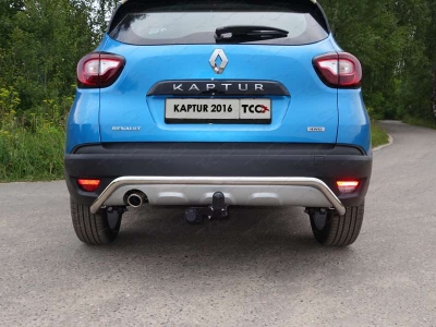 Защита заднего бампера 42 мм ТСС для Renault Kaptur 2016-2021