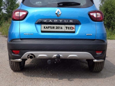 Защита задняя уголки 42 мм ТСС для Renault Kaptur 2016-2021