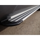 Пороги алюминиевые Slim Line Silver ТСС для Skoda Yeti 2009-2013
