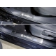 Накладки на пластиковые пороги лист шлифованный надпись Skoda ТСС для Skoda Octavia A7 2013-2020