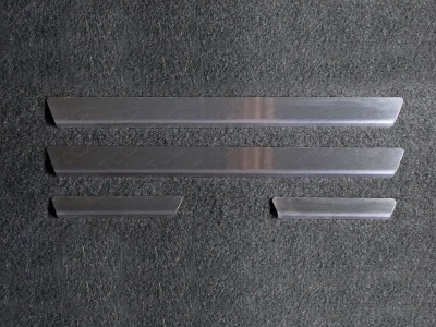 Накладки на пороги внешние зеркальный лист для Skoda Octavia A7 № SKOOCT15-06