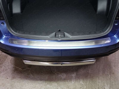 Накладка на задний бампер зеркальный лист ТСС для Subaru Forester 2016-2018