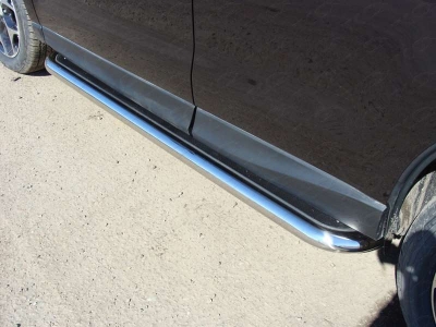 Пороги с площадкой нержавеющий лист 60 мм ТСС для Subaru Forester 2016-2018