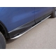 Пороги труба овальная с накладками гнутые 75х42 мм ТСС для Subaru Forester 2016-2018