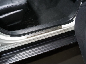 Накладки на пороги шлифованный лист 2 штуки для Subaru Forester SK № SUBFOR18-09