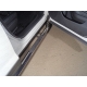 Пороги овальные гнутые с накладкой 75х42 мм ТСС для Subaru Forester SK 2018-2021