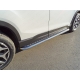 Пороги с площадкой алюминиевый лист 60 мм ТСС для Subaru Forester SK 2018-2021