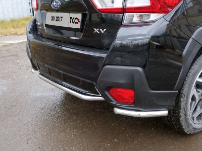 Защита задняя уголки 42 мм ТСС для Subaru XV 2017-2021