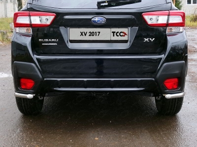 Защита задняя уголки 42 мм ТСС для Subaru XV 2017-2021