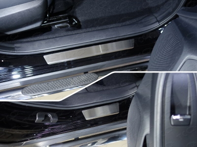 Накладки на пороги шлифованный лист 4 штуки ТСС для Subaru XV 2017-2021