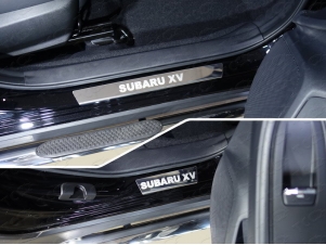 Накладки на пороги зеркальный лист надпись Subaru XV 4 штуки для Subaru XV № SUBXV17-27