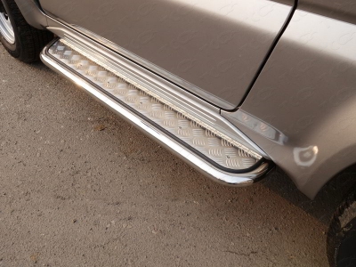 Пороги с площадкой алюминиевый лист 42 мм для Suzuki Jimny № SUZJIM16-15