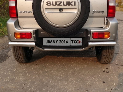 Защита заднего бампера 60/42 мм ТСС для Suzuki Jimny 2012-2018