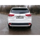 Защита заднего бампера овальная 75х42 мм ТСС для Toyota Highlander 2017-2020
