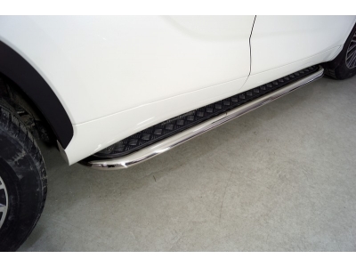 Пороги с площадкой алюминиевый лист 75х42 мм для Toyota Highlander № TOYHIGHL20-19