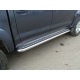 Пороги с площадкой алюминиевый лист 60 мм ТСС для Toyota Hilux 2008-2011