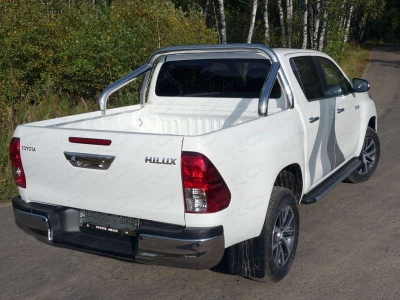 Защита кузова и заднего стекла без надписи 75х42 мм ТСС для Toyota Hilux 2015-2021