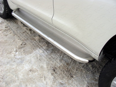 Пороги с площадкой нержавеющий лист 60 мм для Toyota Land Cruiser Prado 150 № TOYLC15017-04