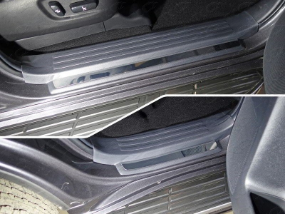 Накладки на пластиковые пороги зеркальный лист 4 штуки для Toyota Land Cruiser Prado 150 № TOYLC15017-21