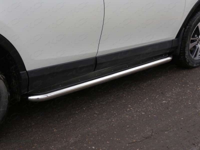 Пороги с площадкой нержавеющий лист 60 мм для Toyota RAV4 № TOYRAV15-17