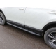 Пороги алюминиевые ТСС с накладкой чёрные для Toyota RAV4 2015-2019