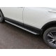 Пороги алюминиевые ТСС с накладкой серые для Toyota RAV4 2015-2019