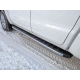 Пороги алюминиевые ТСС с накладкой серые для Volkswagen Amarok 2016-2021